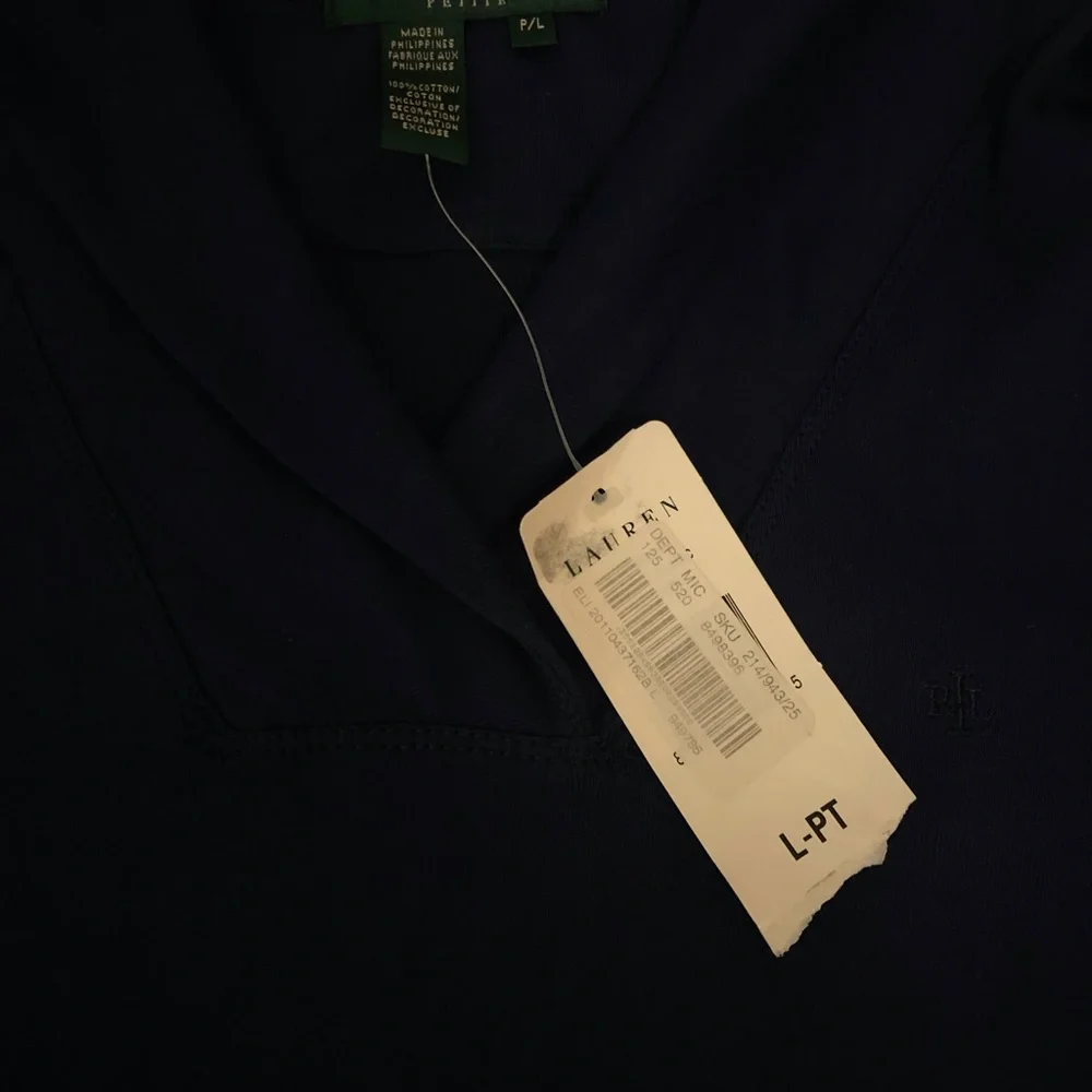 NWT Ralph Lauren 3/4 navy shirt - Picture 2 of 2